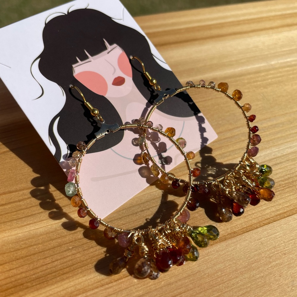 🥳Host pick 🥳: Tundra- sapphire hoop earrings - Picture 9 of 16
